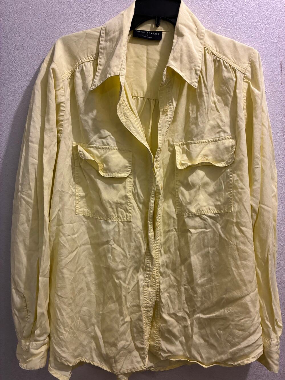 Lane Bryant Pale Butter Yellow Utility Button Down Blouse - 22